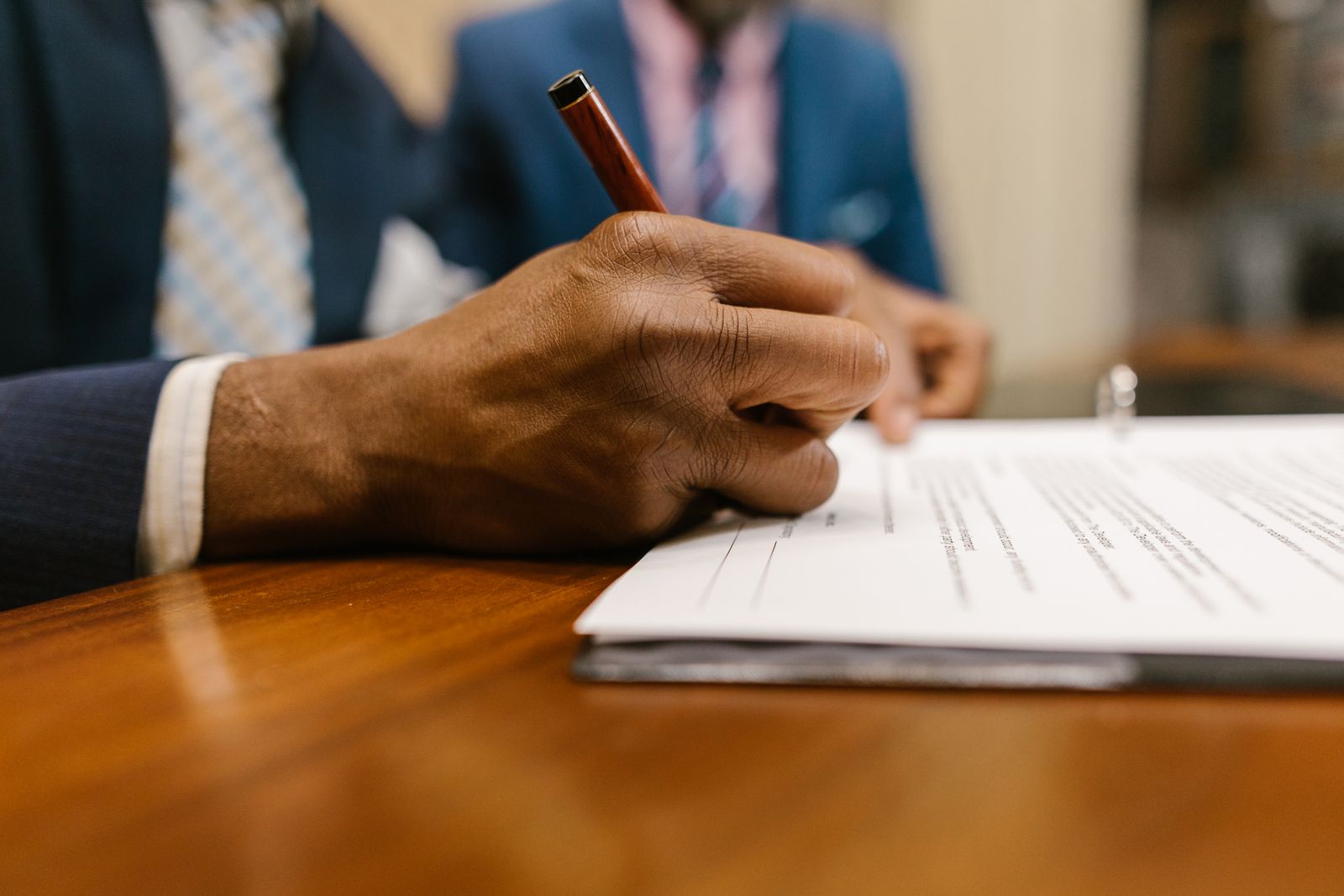 Legal document signing photo